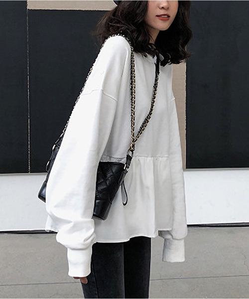 MAISON DE THERESE（メゾン ド テレーズ）の「長袖ペプラムTシャツ（Tシャツ/カットソー・レディース・ホワイト/ブラック/ブルー/イエロー・M/L）」の11枚目の写真