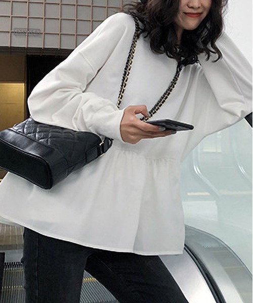 MAISON DE THERESE（メゾン ド テレーズ）の「長袖ペプラムTシャツ（Tシャツ/カットソー・レディース・ホワイト/ブラック/ブルー/イエロー・M/L）」の12枚目の写真