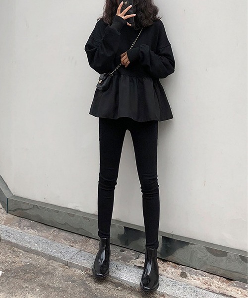 MAISON DE THERESE（メゾン ド テレーズ）の「長袖ペプラムTシャツ（Tシャツ/カットソー・レディース・ホワイト/ブラック/ブルー/イエロー・M/L）」の13枚目の写真