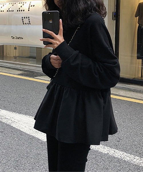 MAISON DE THERESE（メゾン ド テレーズ）の「長袖ペプラムTシャツ（Tシャツ/カットソー・レディース・ホワイト/ブラック/ブルー/イエロー・M/L）」の15枚目の写真