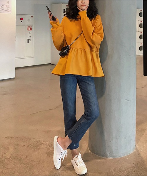 MAISON DE THERESE（メゾン ド テレーズ）の「長袖ペプラムTシャツ（Tシャツ/カットソー・レディース・ホワイト/ブラック/ブルー/イエロー・M/L）」の17枚目の写真