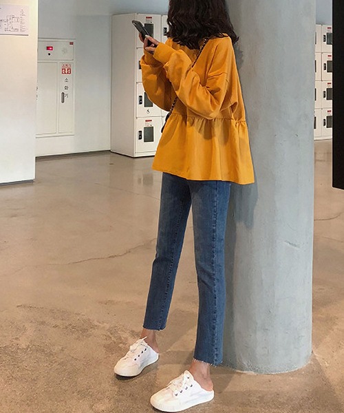 MAISON DE THERESE（メゾン ド テレーズ）の「長袖ペプラムTシャツ（Tシャツ/カットソー・レディース・ホワイト/ブラック/ブルー/イエロー・M/L）」の18枚目の写真