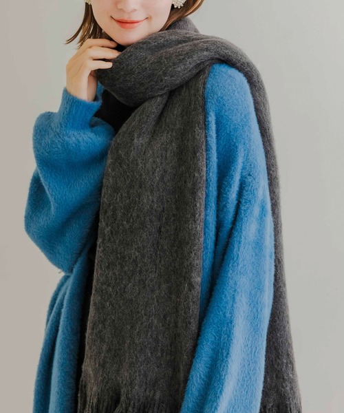 SMELLY（スメリー）の「ソフトボリュームマフラー（マフラー・レディース・ベージュ/ミント/チャコールグレー/グレー/ホワイト・-）」の10枚目の写真