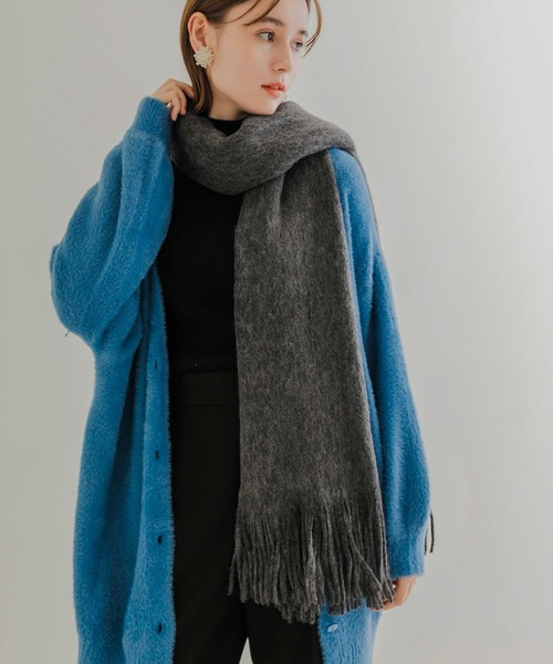 SMELLY（スメリー）の「ソフトボリュームマフラー（マフラー・レディース・ベージュ/ミント/チャコールグレー/グレー/ホワイト・-）」の11枚目の写真