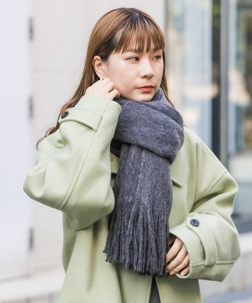 SMELLY（スメリー）の「ソフトボリュームマフラー（マフラー・レディース・ベージュ/ミント/チャコールグレー/グレー/ホワイト・-）」の15枚目の写真