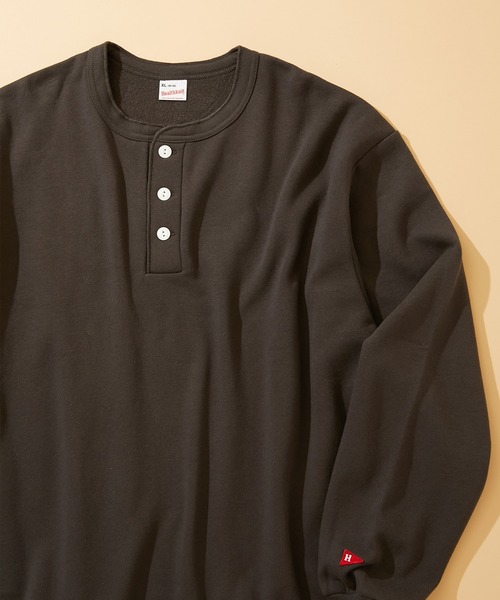 Healthknit（ヘルスニット）の「Healthknit CLASSIC SWEAT HENLEY L/S (54005)（スウェット・メンズ・スミクロ/ヘザーグレー/レッド/サンドベージュ・LARGE/MEDIUM/X-LARGE）」の10枚目の写真
