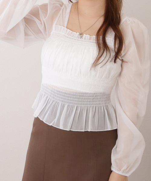 ルネ♡ホワイトフリル襟長袖ブラウス34⭐️極美品⭐️ ルネ♡ホワイトフリル襟長袖ブラウス34⭐️極美品⭐️ ルネ