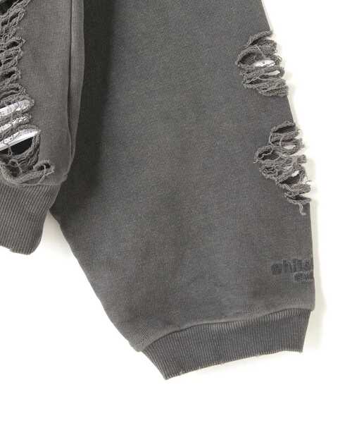 WHITELAND（ホワイトランド）の「WHITELAND/ホワイトランド/DAMEGE WIDE SWEAT/ダメージワイドスウェット（スウェット・レディース・チャコールグレー・F）」の9枚目の写真