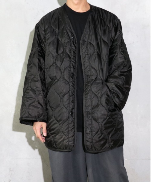 made in standard (メイドインスタンダード)の「MADE IN STANDARD/メイドインスタンダード REVERSIBLE NIGHT CAMO LINER リバーシブルキルトライナーコート(ミリタリージャケット・メンズ・ブラック/オリーブ・FREE)」の1枚目の写真