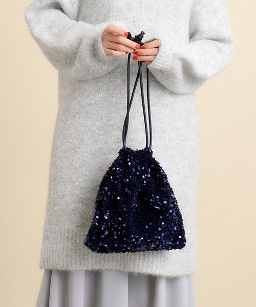 grove（グローブ）の「◆スパンコール巾着2WAYショルダー（ショルダーバッグ・レディース・ブラック系3/ネイビー系3/グレー系3・00）」の17枚目の写真