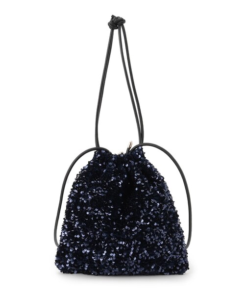 grove（グローブ）の「◆スパンコール巾着2WAYショルダー（ショルダーバッグ・レディース・ブラック系3/ネイビー系3/グレー系3・00）」の4枚目の写真