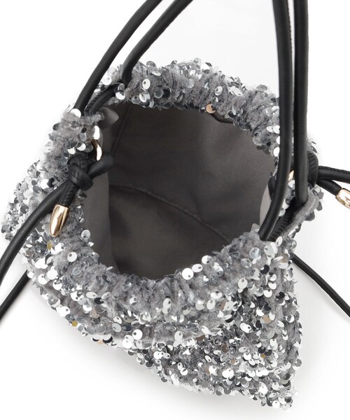 grove（グローブ）の「◆スパンコール巾着2WAYショルダー（ショルダーバッグ・レディース・ブラック系3/ネイビー系3/グレー系3・00）」の6枚目の写真