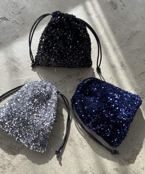 grove（グローブ）の「◆スパンコール巾着2WAYショルダー（ショルダーバッグ・レディース・ブラック系3/ネイビー系3/グレー系3・00）」の11枚目の写真