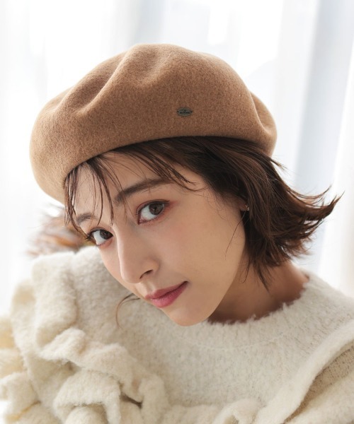 DONOBAN(ドノバン)の「ベーシックベレー(ハンチング/ベレー帽・レディース・ライトベージュ/グレー/ブラック/キャメル・F)」の4枚目の写真