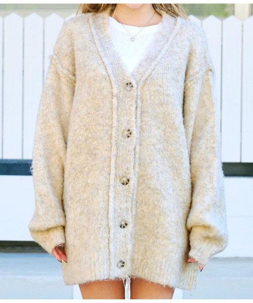 anap mimpi(アナップミンピ)の「ブークレループヤーン起毛MIXニットカーディガン(カーディガン/ボレロ・レディース・ネイビー/ダークグレー/ベージュ系その他・FREE)」の22枚目の写真