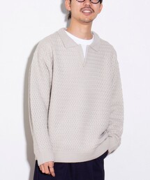 【GLOSTER/グロスター】バスケットスキッパーニット ポロシャツ