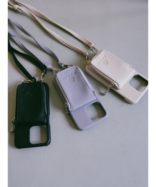 MARTE(マルテ)の「Shoulder strap iphone case/iPhone13pro/ショルダーストラップiPhoneケース(スマホケース/カバー・レディース・ブラック/アイボリー/ライトパープル・iPhone 13 Pro)」の2枚目の写真