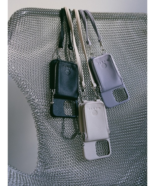 MARTE(マルテ)の「Shoulder strap iphone case/iPhone13pro/ショルダーストラップiPhoneケース(スマホケース/カバー・レディース・ブラック/アイボリー/ライトパープル・iPhone 13 Pro)」の3枚目の写真