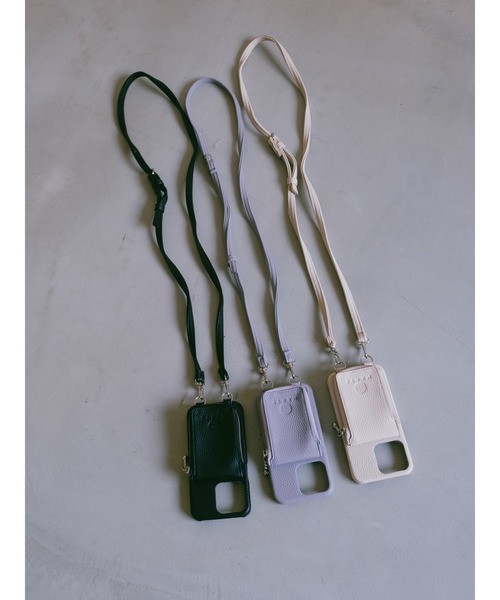 MARTE(マルテ)の「Shoulder strap iphone case/iPhone13pro/ショルダーストラップiPhoneケース(スマホケース/カバー・レディース・ブラック/アイボリー/ライトパープル・iPhone 13 Pro)」の5枚目の写真