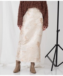 Settimissimo | ジャガードフラワー Iラインスカート ナロースカート(スカート)