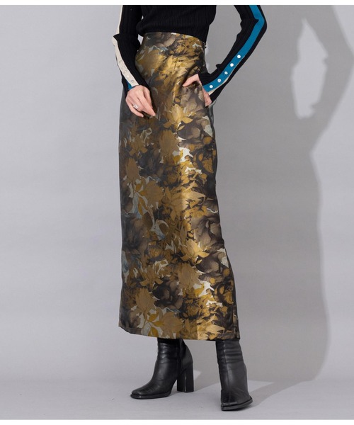 Settimissimo（セッティミッシモ）の「ジャガードフラワー Iラインスカート ナロースカート（スカート・レディース・アイボリー/イエロー・FREE）」の10枚目の写真