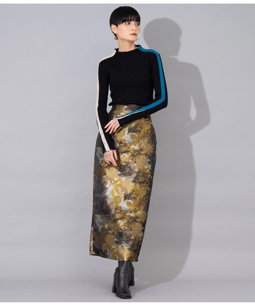 Settimissimo（セッティミッシモ）の「ジャガードフラワー Iラインスカート ナロースカート（スカート・レディース・アイボリー/イエロー・FREE）」の14枚目の写真