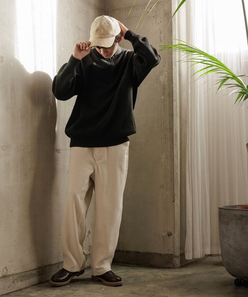 niko and...（ニコアンド）の「WJQハーフジップニットプルオーバー（ニット/セーター・メンズ・ベージュ/ブラック/グリーン/オフホワイト・MEDIUM/LARGE）」の8枚目の写真