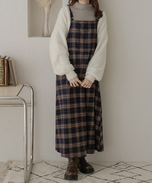 Ambre Neige（アンブルネージュ）の「チェックジャンパースカート／WEB/EC限定商品（ジャンパースカート・レディース・ダークブラウン/ネイビー・FREE）」の19枚目の写真