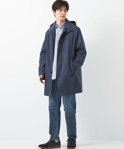トラディショナル ウェザーウェア　フード付きコート ネイビー メンズ Traditional Weatherwear（トラディショナルウェザーウェア）の