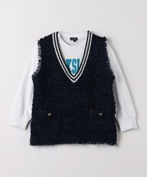 green label relaxing | TJ ツイードニットベスト+カットプルオーバー セット 100cm-110cm(Tシャツ/カットソー)