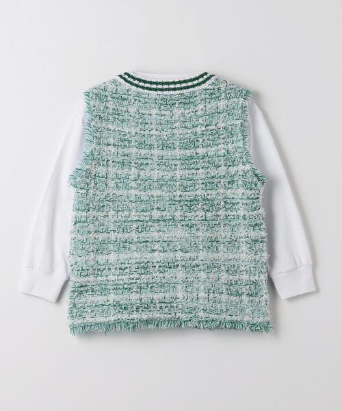 green label relaxing（グリーンレーベルリラクシング）の「TJ ツイードニットベスト+カットプルオーバー セット 100cm-110cm（Tシャツ/カットソー・キッズ・ネイビー/ケリー・S130/XS110）」の16枚目の写真