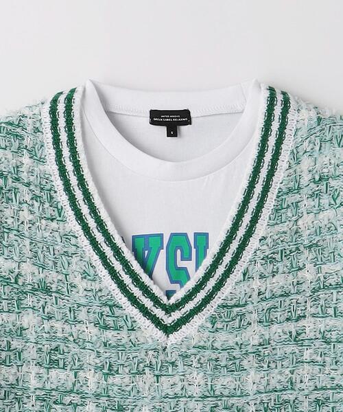 green label relaxing（グリーンレーベルリラクシング）の「TJ ツイードニットベスト+カットプルオーバー セット 100cm-110cm（Tシャツ/カットソー・キッズ・ネイビー/ケリー・S130/XS110）」の17枚目の写真