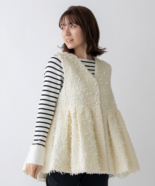 Sono（ソーノ）の「【SONO/ソーノ】【SONO NAVY/ソーノネイビー】ｴｱﾘｰﾂｲｰﾄﾞﾁｭﾆｯｸｼﾞﾚ（ノーカラージャケット