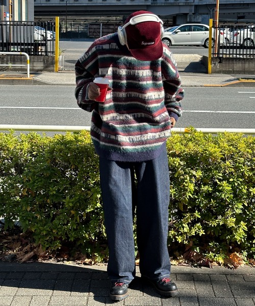 Perushu(ペルーシュ)の「ユーズドライクマルチボーダーニット(ニット/セーター・メンズ・モスグリーン/ネイビー・LARGE/MEDIUM)」の12枚目の写真