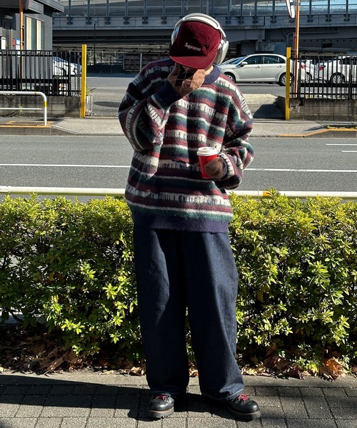 Perushu(ペルーシュ)の「ユーズドライクマルチボーダーニット(ニット/セーター・メンズ・モスグリーン/ネイビー・LARGE/MEDIUM)」の13枚目の写真