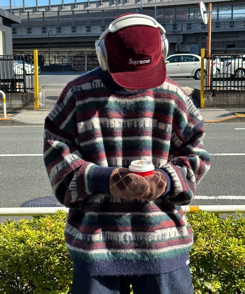 Perushu(ペルーシュ)の「ユーズドライクマルチボーダーニット(ニット/セーター・メンズ・モスグリーン/ネイビー・LARGE/MEDIUM)」の9枚目の写真