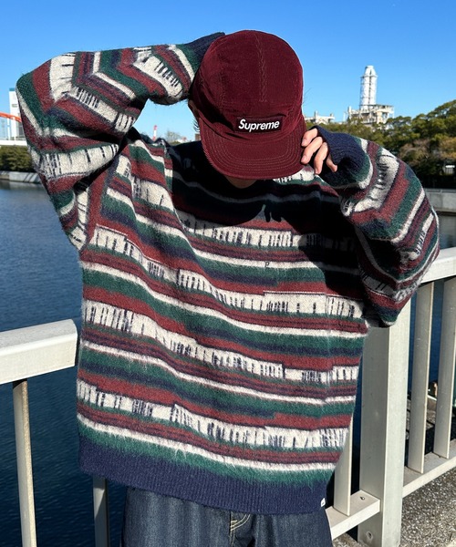 Perushu(ペルーシュ)の「ユーズドライクマルチボーダーニット(ニット/セーター・メンズ・モスグリーン/ネイビー・LARGE/MEDIUM)」の14枚目の写真