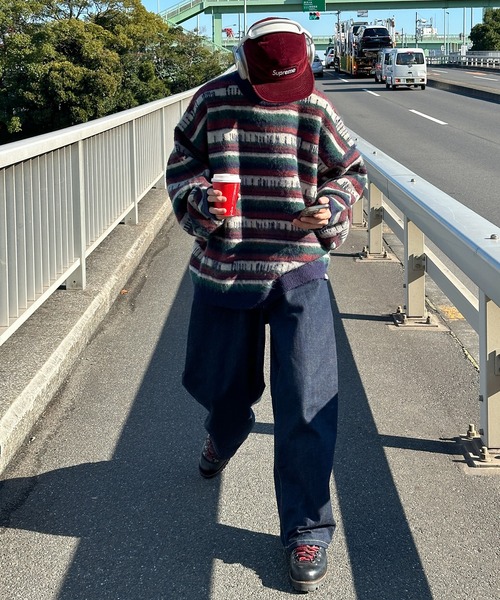Perushu(ペルーシュ)の「ユーズドライクマルチボーダーニット(ニット/セーター・メンズ・モスグリーン/ネイビー・LARGE/MEDIUM)」の19枚目の写真