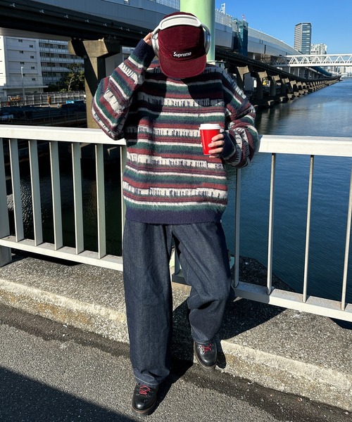 Perushu(ペルーシュ)の「ユーズドライクマルチボーダーニット(ニット/セーター・メンズ・モスグリーン/ネイビー・LARGE/MEDIUM)」の20枚目の写真
