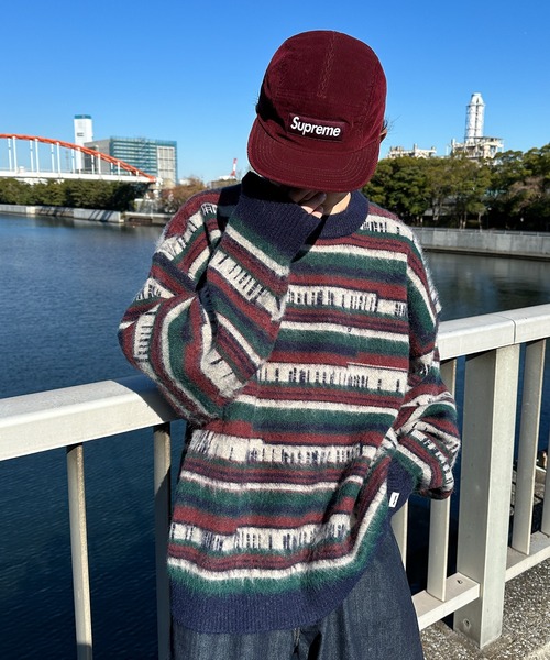 Perushu(ペルーシュ)の「ユーズドライクマルチボーダーニット(ニット/セーター・メンズ・モスグリーン/ネイビー・LARGE/MEDIUM)」の16枚目の写真