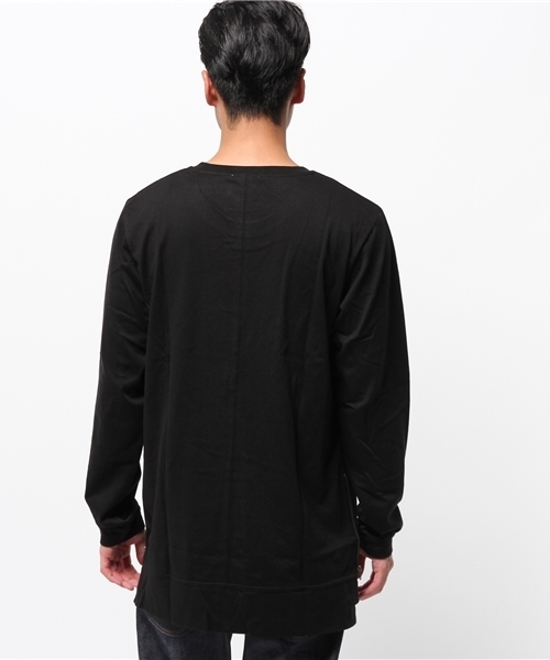 WEGO（ウィゴー）の「WEGO/サイドZIPロングTシャツ（Tシャツ/カットソー・メンズ・ホワイト/ブラック・MEDIUM/LARGE）」の8枚目の写真