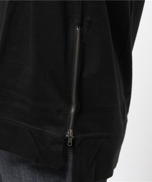 WEGO（ウィゴー）の「WEGO/サイドZIPロングTシャツ（Tシャツ/カットソー・メンズ・ホワイト/ブラック・MEDIUM/LARGE）」の4枚目の写真