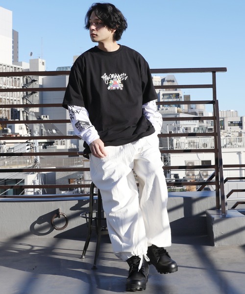 8(eight)(エイト)の「グラフィックレイヤードT(Tシャツ/カットソー・メンズ・ホワイト系その他2/ホワイト系その他/ブラック系その他2/ネイビー系/ピンク系その他/ブラック系その他・LARGE/MEDIUM)」の8枚目の写真