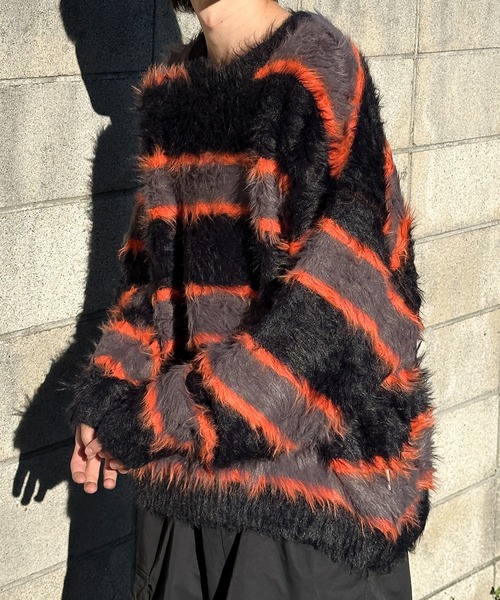 Perushu（ペルーシュ）の「フェザーヤーンシャギーボーダーニット