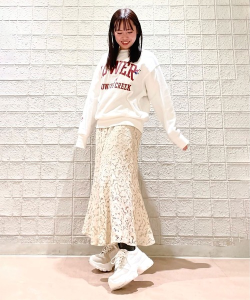 ESPERANZA(エスペランサ)の「ツイードフラワーベルト厚底スニーカー 24SS(スニーカー・レディース・アイボリー系8/ピンク系9/グレー系4・S/M/L/LL)」の9枚目の写真