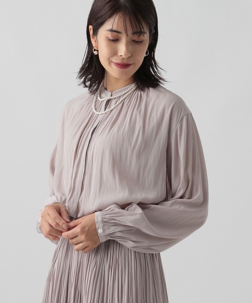 Elura（エルーラ）の「【入卒式／結婚式／祝賀会】セレモニー&お祝いサテンブラウス／988747（シャツ/ブラウス・レディース・ピンクベージュ/ネイビー・MEDIUM/LARGE）」の13枚目の写真