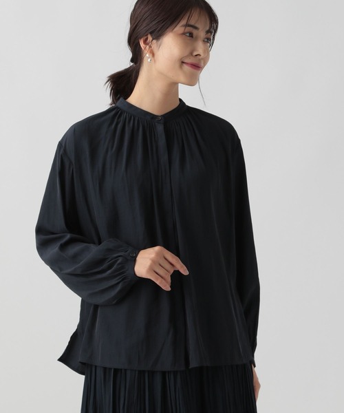 Elura（エルーラ）の「【入卒式／結婚式／祝賀会】セレモニー&お祝いサテンブラウス／988747（シャツ/ブラウス・レディース・ピンクベージュ/ネイビー・MEDIUM/LARGE）」の20枚目の写真