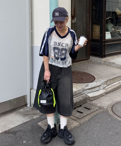 セール】レースドッキングフットボールTee（Tシャツ/カットソー
