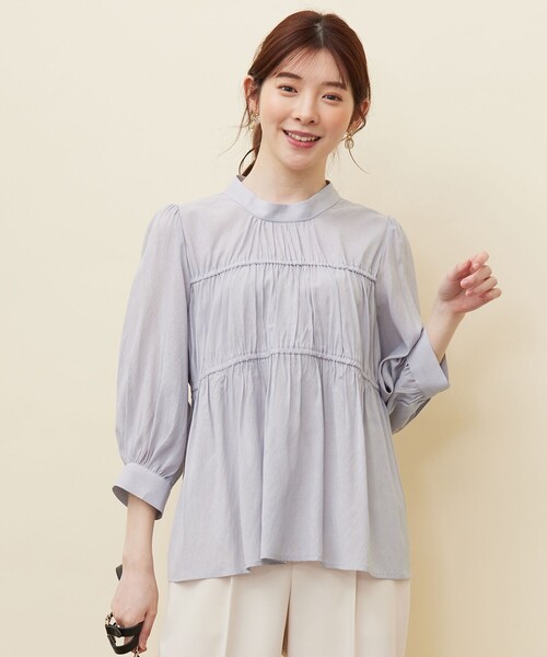 ANY SIS(エニィスィス)の「【洗える】シャーリングシアー ブラウス(シャツ/ブラウス・レディース・アイボリー系/ブラック系/スカイブルー系・2)」の1枚目の写真