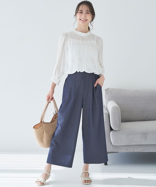 ANY SIS(エニィスィス)の「【洗える】シャーリングシアー ブラウス(シャツ/ブラウス・レディース・アイボリー系/ブラック系/スカイブルー系・2)」の7枚目の写真